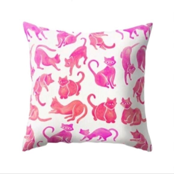 Kitty Cats Pattern Design Zippered Pillowcase for Accent Throw Pillow - Picture 1 of 9